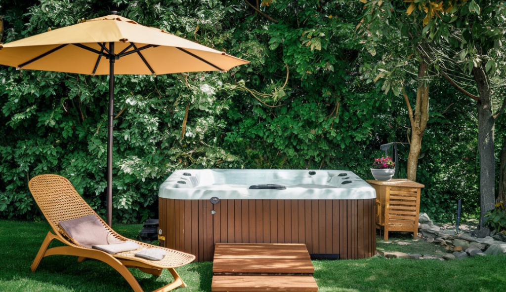 transat et parasol spa jardin